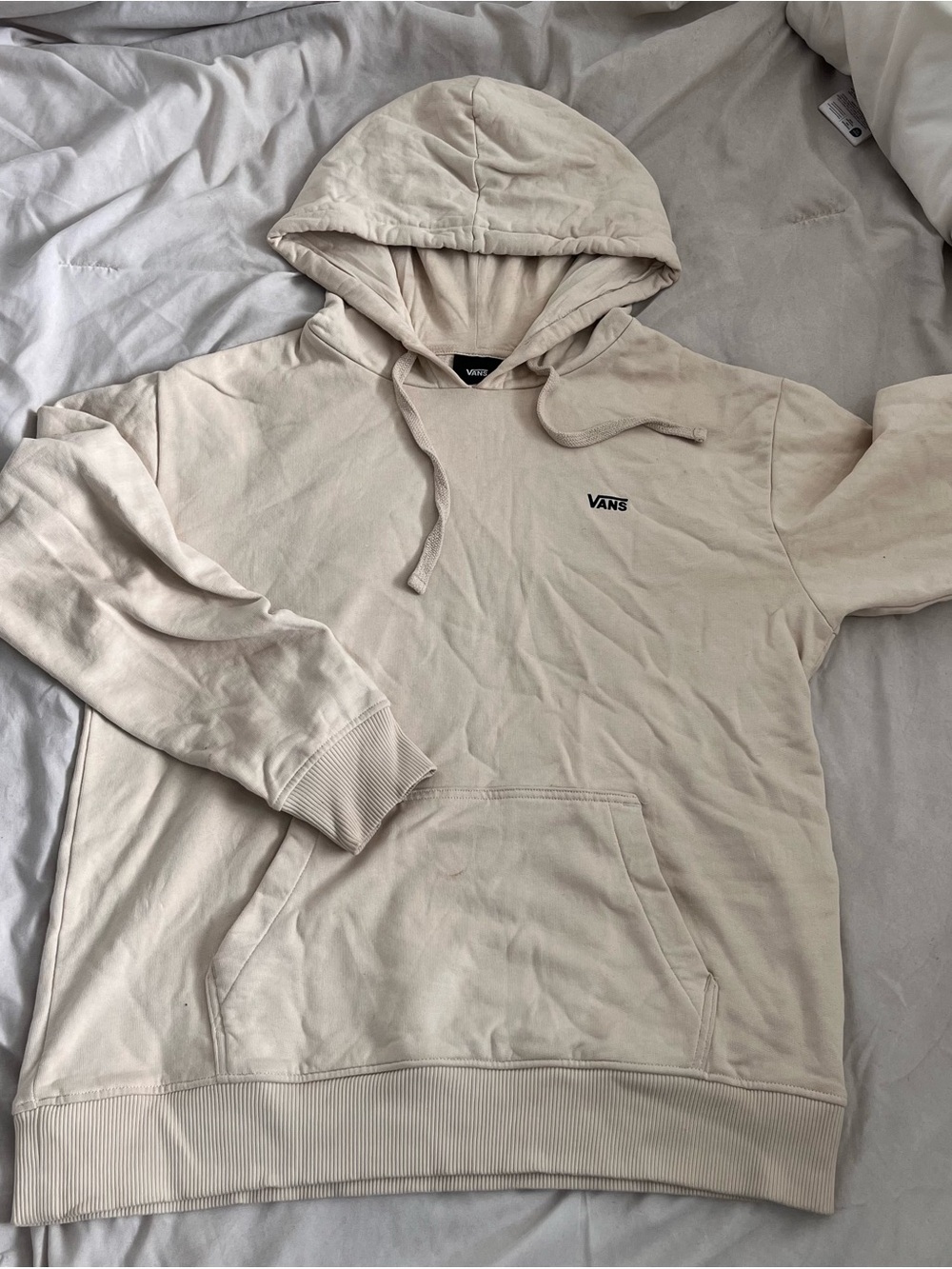 Light Beige Vans Hoodie with Graphic on Back